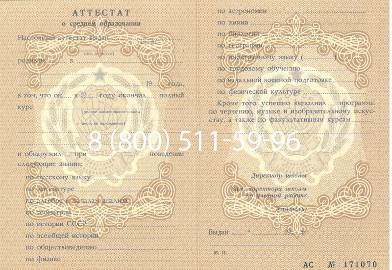 Купить Аттестат за 11 класс до 1994 в Димитровграде Купить Аттестат за 11 класс до 1994 в Димитровграде
